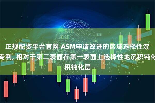 正规配资平台官网 ASM申请改进的区域选择性沉积专利, 相对于第二表面在第一表面上选择性地沉积钝化层