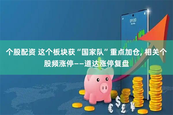 个股配资 这个板块获“国家队”重点加仓, 相关个股频涨停——道达涨停复盘