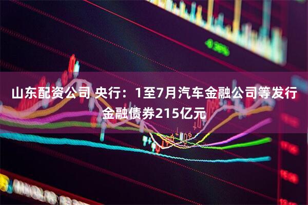 山东配资公司 央行：1至7月汽车金融公司等发行金融债券215亿元